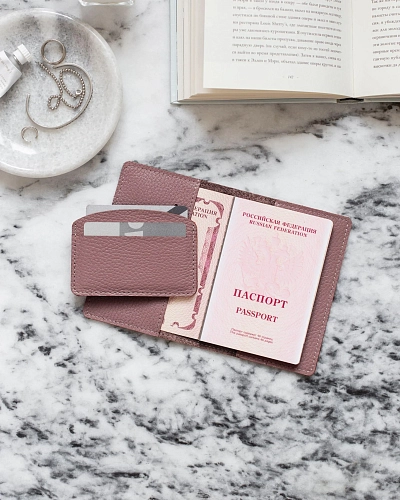 Кожаная обложка на паспорт PASS Clover - фото - 1