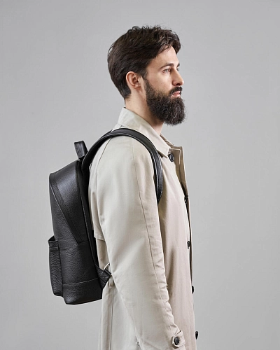 Рюкзак кожаный мужской GERALD Black Grain - фото - 9