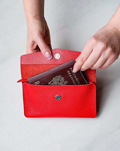 Женский кошелек кожаный ROWENA Red - фото - 8