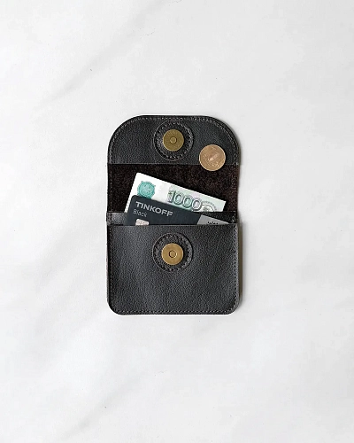 Мини кошелек кожаный AMO Brown - фото