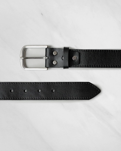 Ремень мужской PILOT STITCH Black 120-125 см в деревянной коробочке - фото - 3