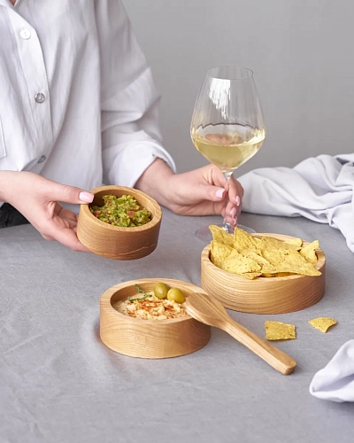 Набор деревянных тарелочек BUBBLES - фото - 6