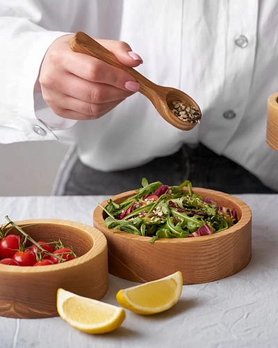 Набор деревянных тарелочек BUBBLES - фото - 4