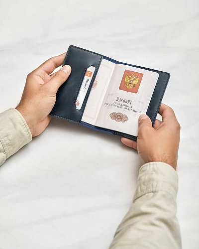 Кожаная обложка на паспорт PASS Pool - фото - 3