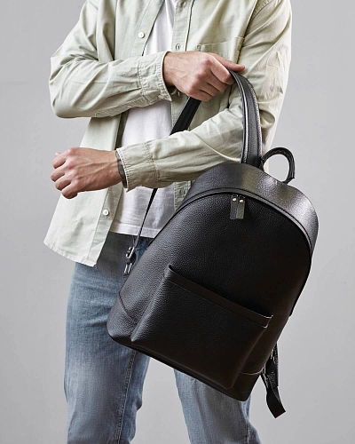 Рюкзак кожаный мужской GERALD Black Grain - фото - 1