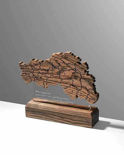 Награда деревянная с картой области NN-27 Награда деревянная с картой области NN-27