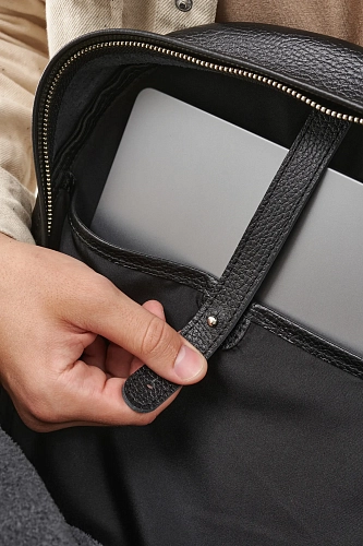 Рюкзак кожаный мужской BRUNO Black Grain - фото - 5