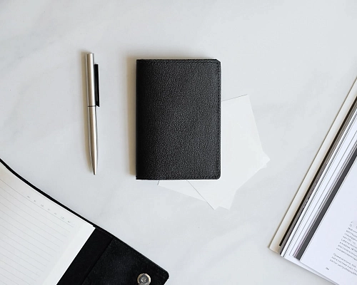 Кожаная обложка на паспорт FOLIO Black - фото - 6