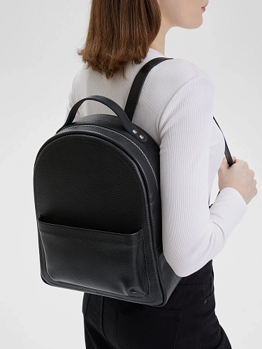 Рюкзак кожаный женский CLAIRE Black Grain - фото - 3