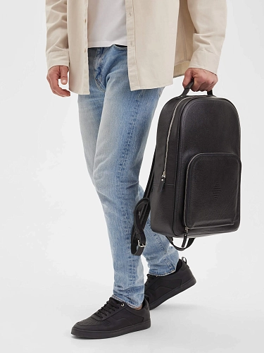 Рюкзак кожаный мужской CONRAD Black Grain - фото - 1