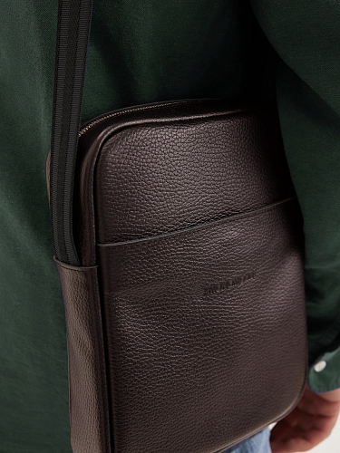 Сумка планшет мужская кожаная RUNNER Brown Grain - фото - 3