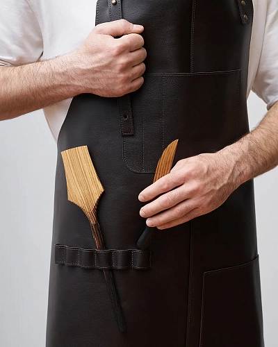 Кожаный фартук бытовой LEATHER MAN Brown - фото - 1