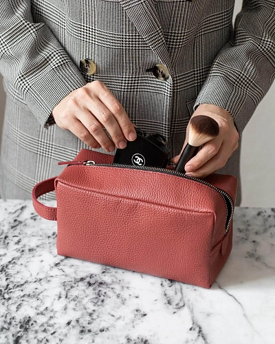 Несессер косметичка из натуральной кожи VOYAGE Blush