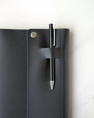Кожаный блокнот на кольцах A5 Black - фото - 3