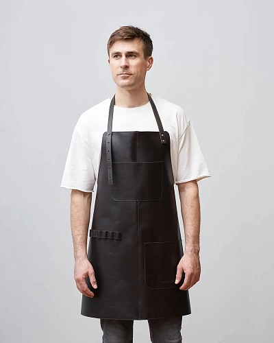 Кожаный фартук бытовой LEATHER MAN Brown - фото