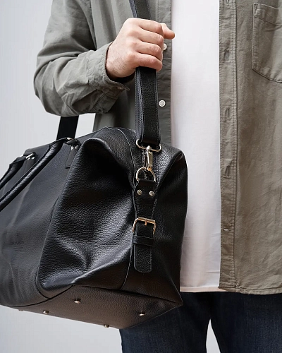 Кожаная дорожная сумка BAGGAGE Black Grain - фото - 3