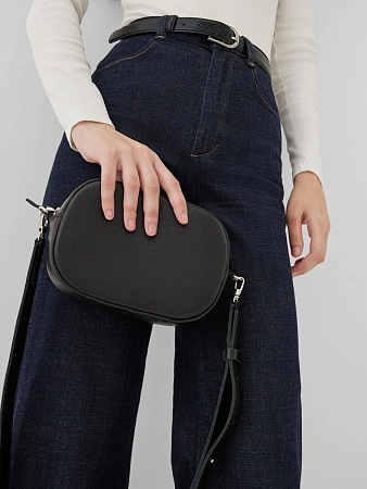 Сумка кроссбоди кожаная DAISY Black Grain
