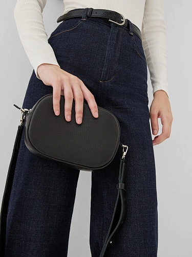 Сумка кроссбоди кожаная DAISY Black Grain