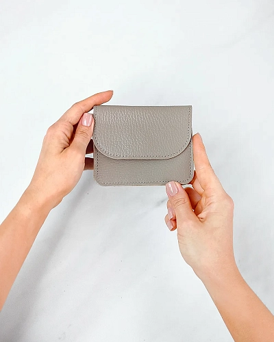 Мини кошелек кожаный AMO Beige - фото - 1