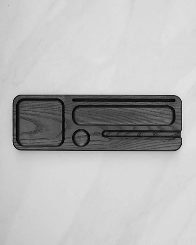 Деревянный органайзер для канцелярии Desko L Dark - фото - 1