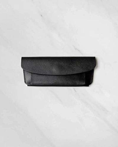 Кожаный чехол для очков GLASS Black - фото - 1