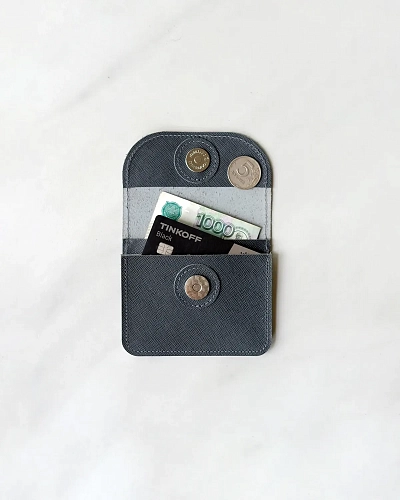 Мини кошелек кожаный AMO Steel - фото