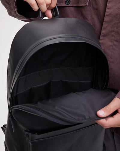 Рюкзак кожаный мужской GERALD MAX Black - фото - 7