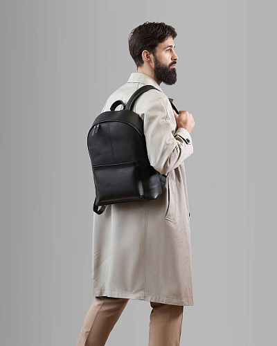 Рюкзак кожаный мужской GERALD Black - фото - 3