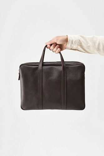 Кожаная сумка для документов EASYHOLDER Brown Grain - фото - 3