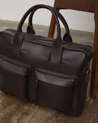 Мужская кожаная сумка BUSYHOLDER Brown Мужская кожаная сумка BUSYHOLDER Brown - фото - 4