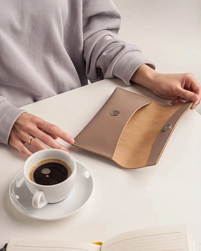 Кожаный чехол для очков SAINT TROPEZ Coffee - фото - 2