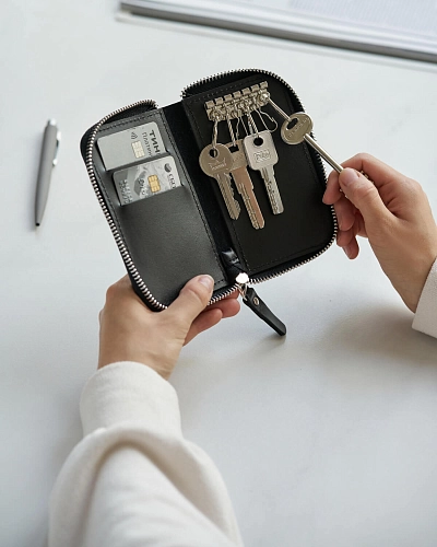 Ключница кожаная YARD Black - фото - 1