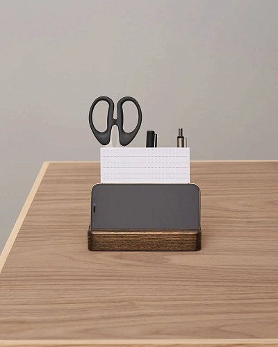 Деревянный органайзер для канцелярии Desko S Brown - фото - 1