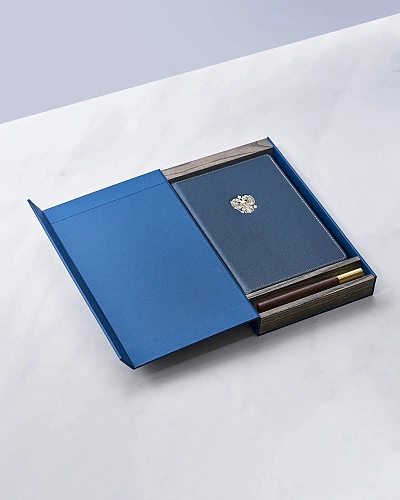 Подарочная коробка для ежедневника и ручки Blue - фото - 3