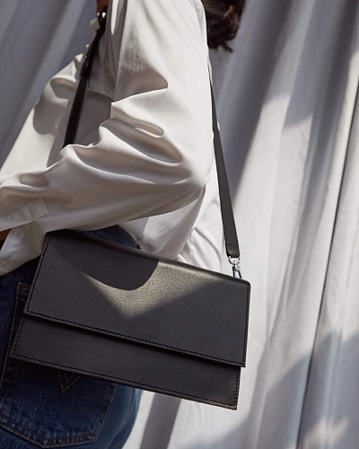 Сумка кроссбоди кожаная IRMA Black - фото - 2