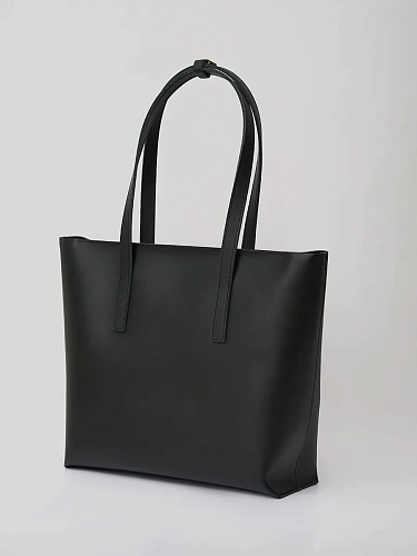 Кожаная сумка шоппер STELLA ZIP Black - фото - 4