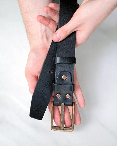 Ремень мужской FORT Black 120-125 см в деревянной коробочке - фото - 5