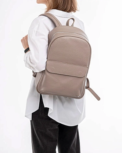 Рюкзак кожаный женский DAKOTA Beige - фото