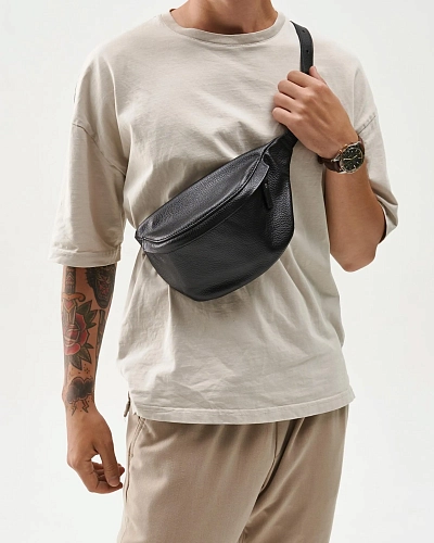 Поясная сумка кожаная CAMP Black Grain - фото - 2