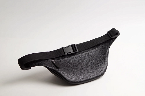 Поясная сумка кожаная ROUTE Black Grain - фото - 6