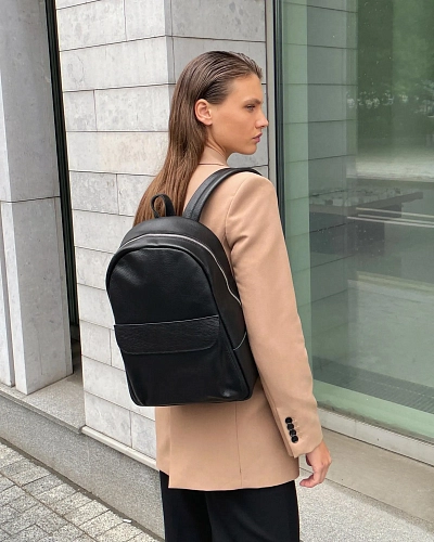 Рюкзак кожаный женский DAKOTA Black Grain