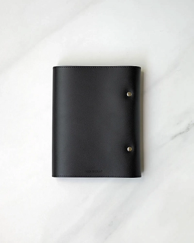 Кожаный блокнот на кольцах A5 Black - фото - 4