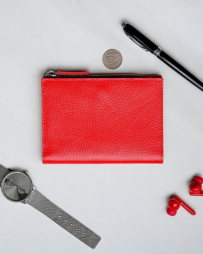 Кошелек кожаный NOVEL Red - фото - 6