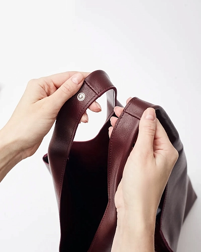 Кожаный шоппер MIA Marsala - фото - 2