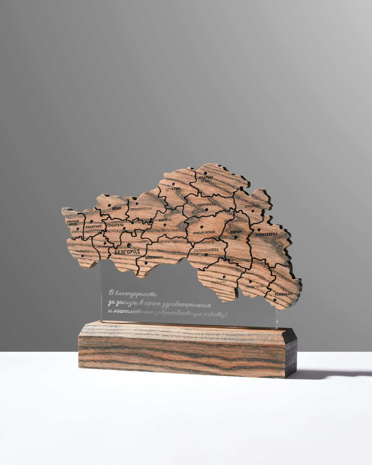 Награда деревянная с картой области NN-27 Награда деревянная с картой области NN-27